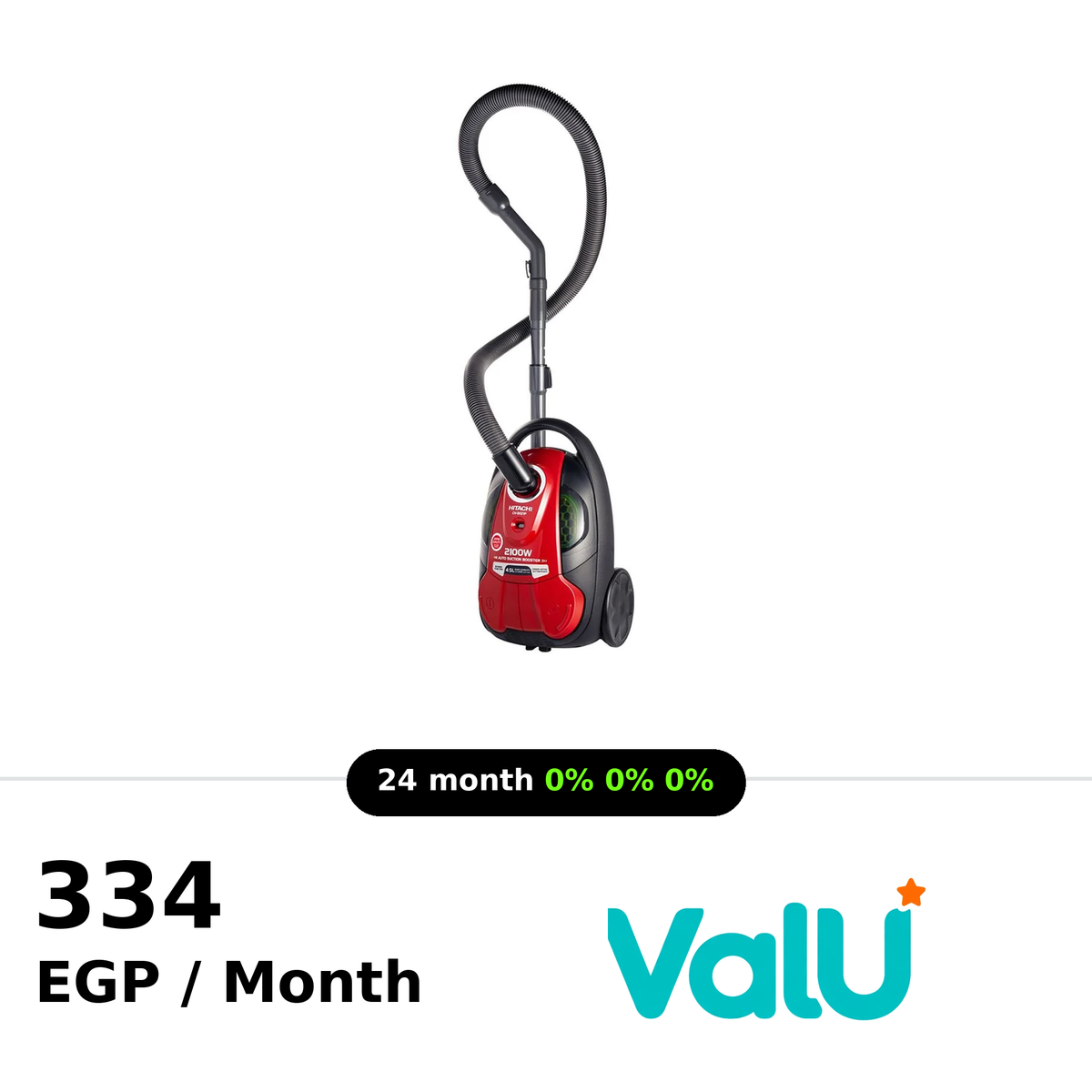 HITACHI Vacuum Cleaner 2100W Nano Titanium Filter - Red x Black - CV-BG21PBREFEG