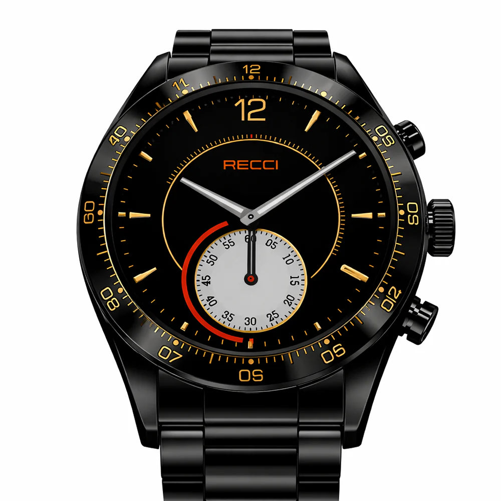 Recci RA43 Smartwatch – 1.32” AMOLED Stainless Steel Round Display