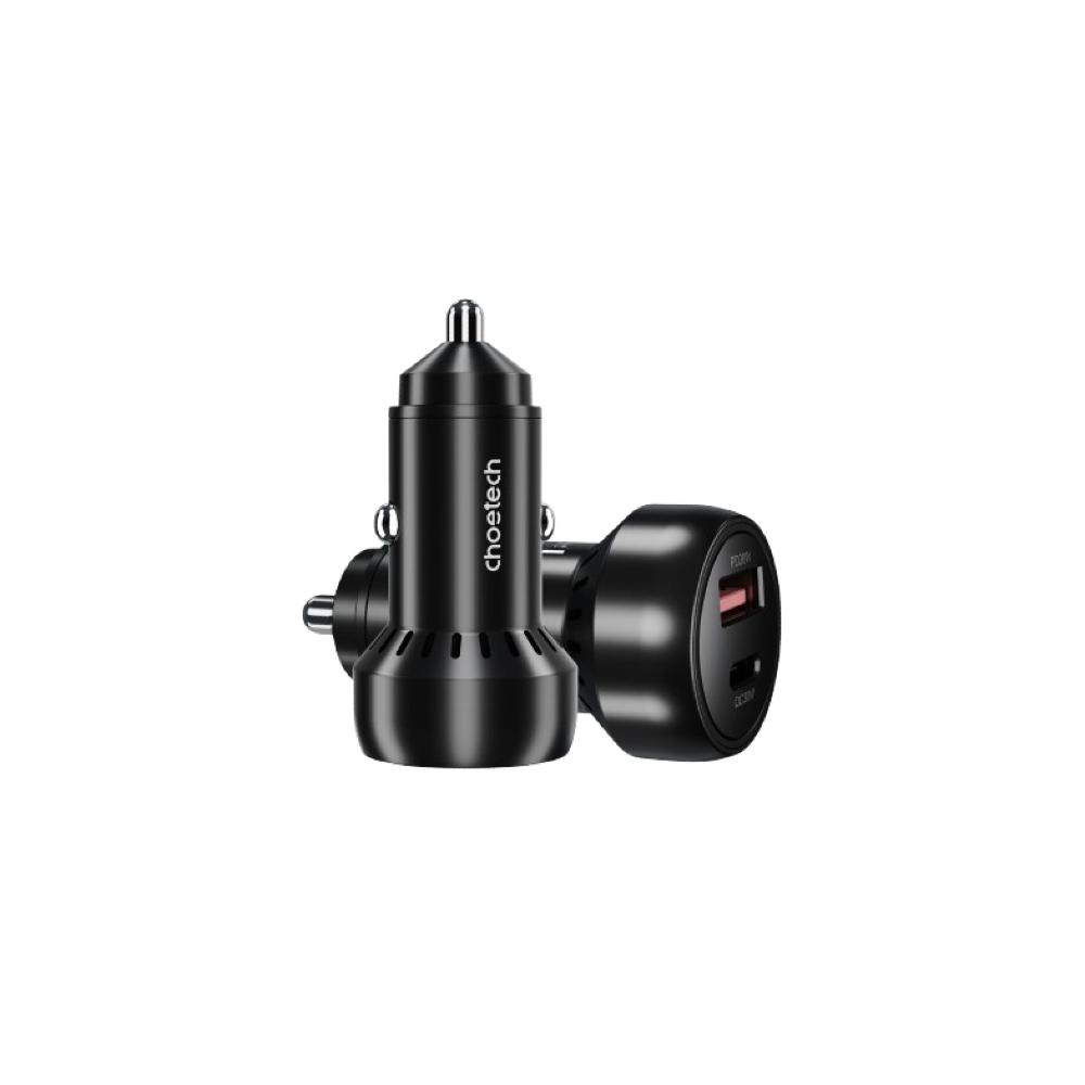 Choetech 60W Dual-Port Fast Car Charger - Black