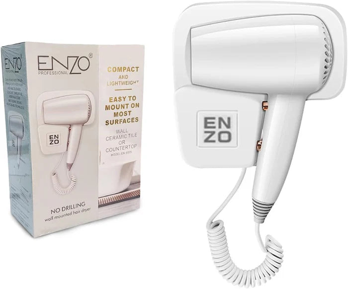 Enzo Hair Dryer 1600W, Powerful & Professional Blow Dryer - White