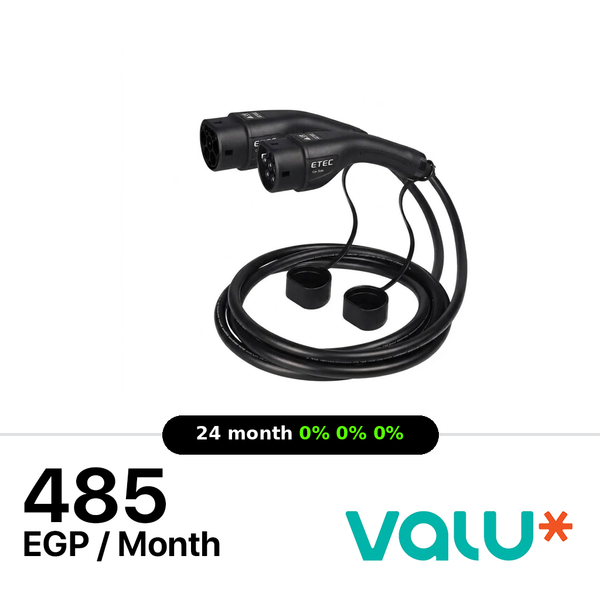 ETEC EV Charger Cable type 2 to type 2 (5-meter Cable 32A 22kW, EV European standard Plug), (2-Years Warranty by XPRS)