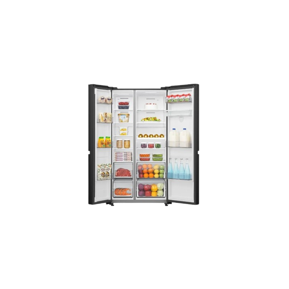 Hisense Digital No Frost Side By Side Refrigerator – 649 Liters, Inverter Technology, Inox – RS5N668SMFA1 xprs