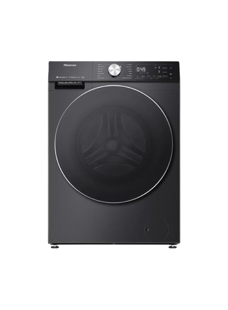 Hisense Front Load Full Automatic Washing Machine With Dryer, 12 kg, Inverter Motor, Black - WD5S1245BB
