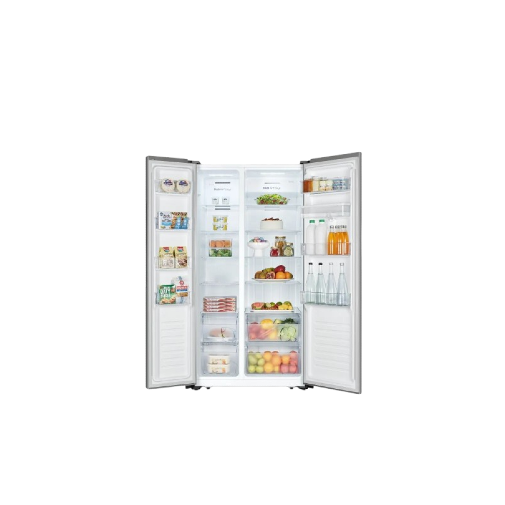 Hisense Side by Side Refrigerator – 519 Liters, Inverter, Touch Control, Stainless Steel – RS3N518NMIA1 xprs 