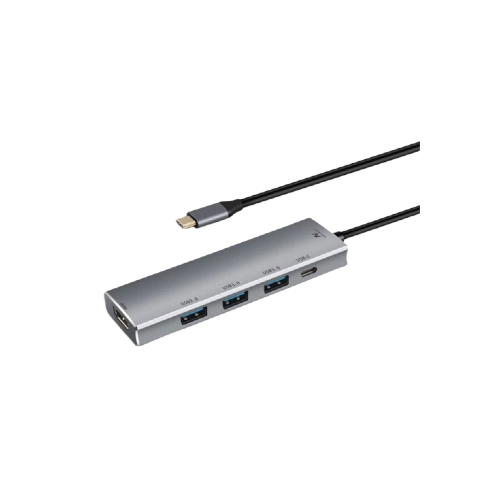 L'avvento Hub US015 Type-C 5in 1 - 3 USB 3.0 HDMI 4K 87W PD - Grey