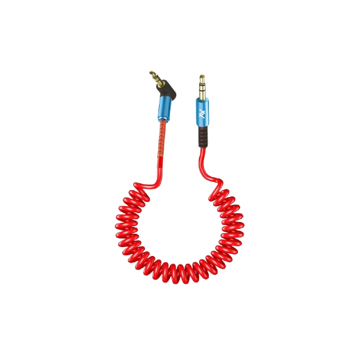 L'avvento (MP327) AUX Coiled Audio Cable - Red
