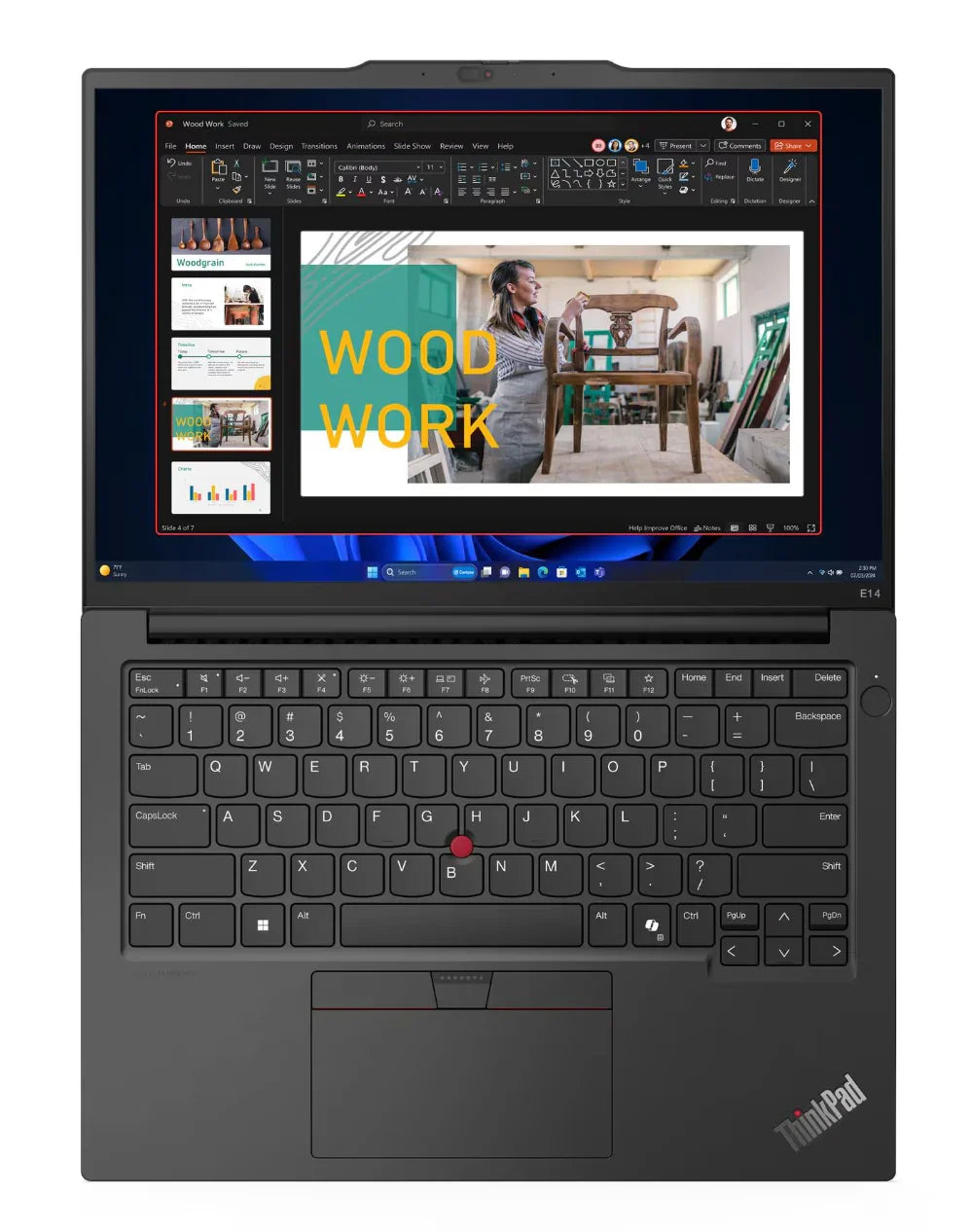 Lenovo Think Pad E14 Gen 6 flat view