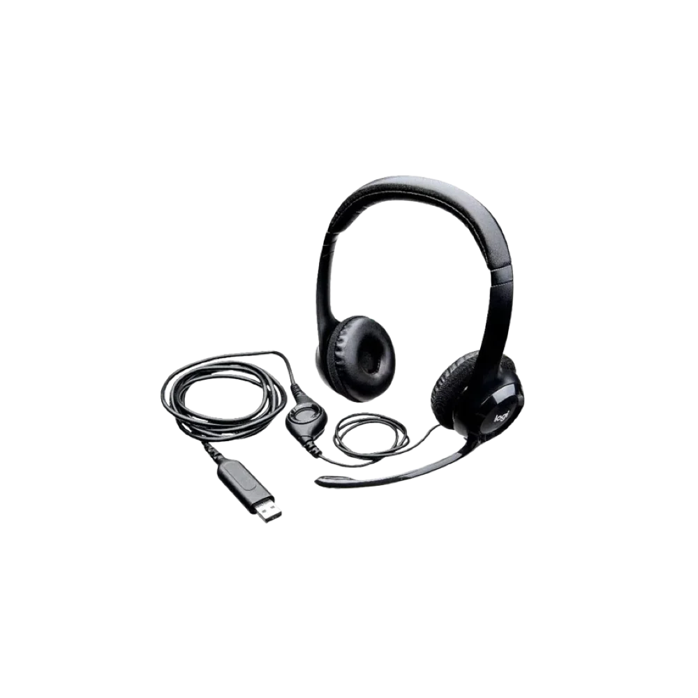 Headset Logitech H390 Com Fio USB Controle de Áudio e Redução de Ruídos Preto Headset Logitech H390 Com Fio USB Controle de Áudio e Redução de Ruídos Preto