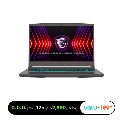 <tc>إم إس اي ثين 15 B13UC – كارت شاشة RTX 3050 – إنتل كور i7-13620H - رامات 16 جيجا - هارد 512 جيجا SSD - شاشة 15.6 بوصة FHD بمعدل تحديث 144 هرتز – نظام فري دوس </tc>