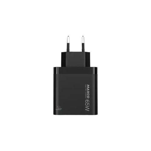 Maxco MC15E GaN Fast Charger PD 65W 3-Ports EU Plug Design Standard - Black