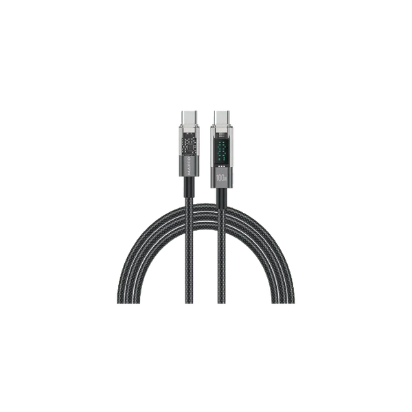 Maxco MS03CC Braided Cable 100W Type-c to Type-c with Digital Display 200CM - Black