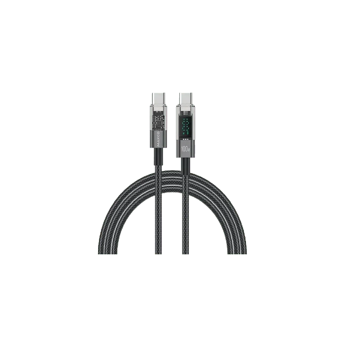 Maxco MS03CC Braided Cable 100W Type-c to Type-c with Digital Display 200CM - Black