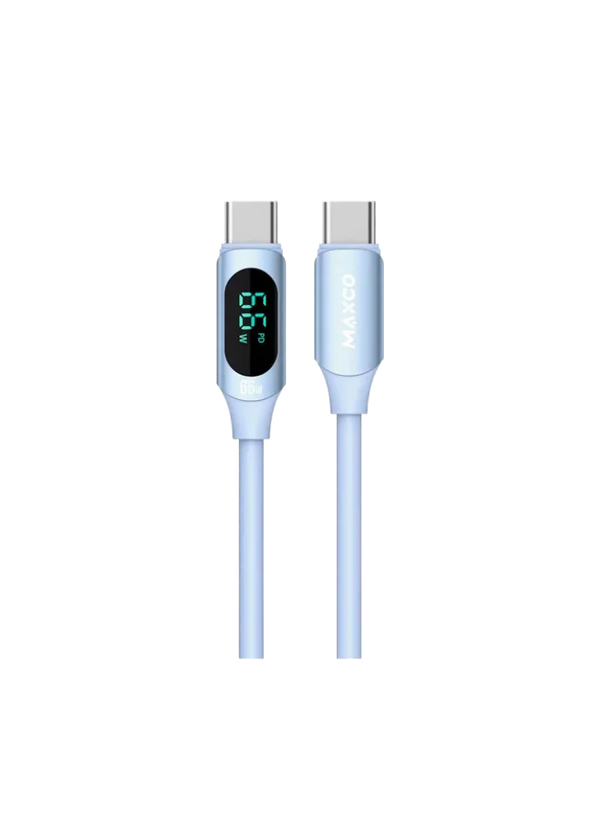 Maxco MS06CC Silicone Cable 100W Type-c to Type-c with Digital Display 200CM - Blue