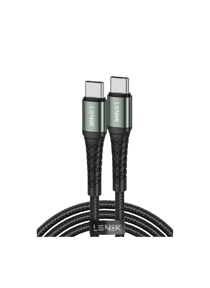 Maxco MS07CL Braided Cable 27W Type-c to Lightning with Light Display 120CM - Black Gray