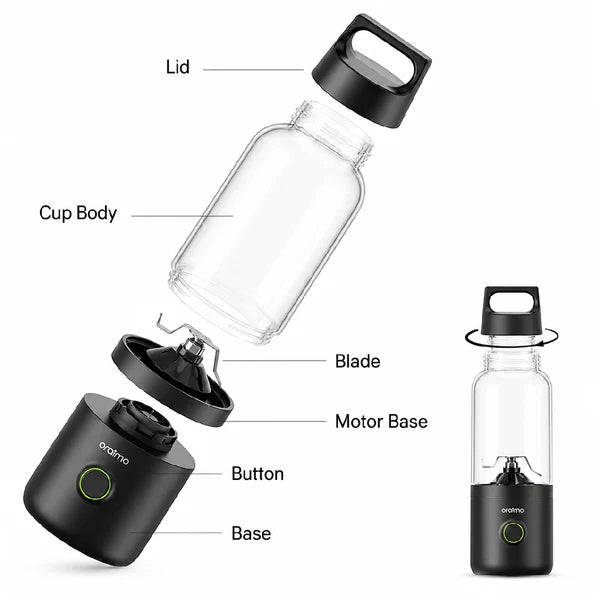 Oraimo SmartBlender Go 500ML Portable Blender - OH-PB1N - Black