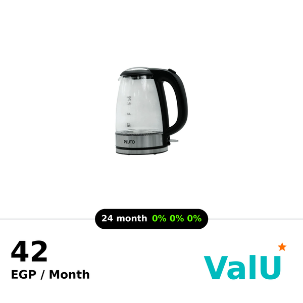 Pluto Glass Electric Kettle 1.7L 2200W – PL-KE1722-G