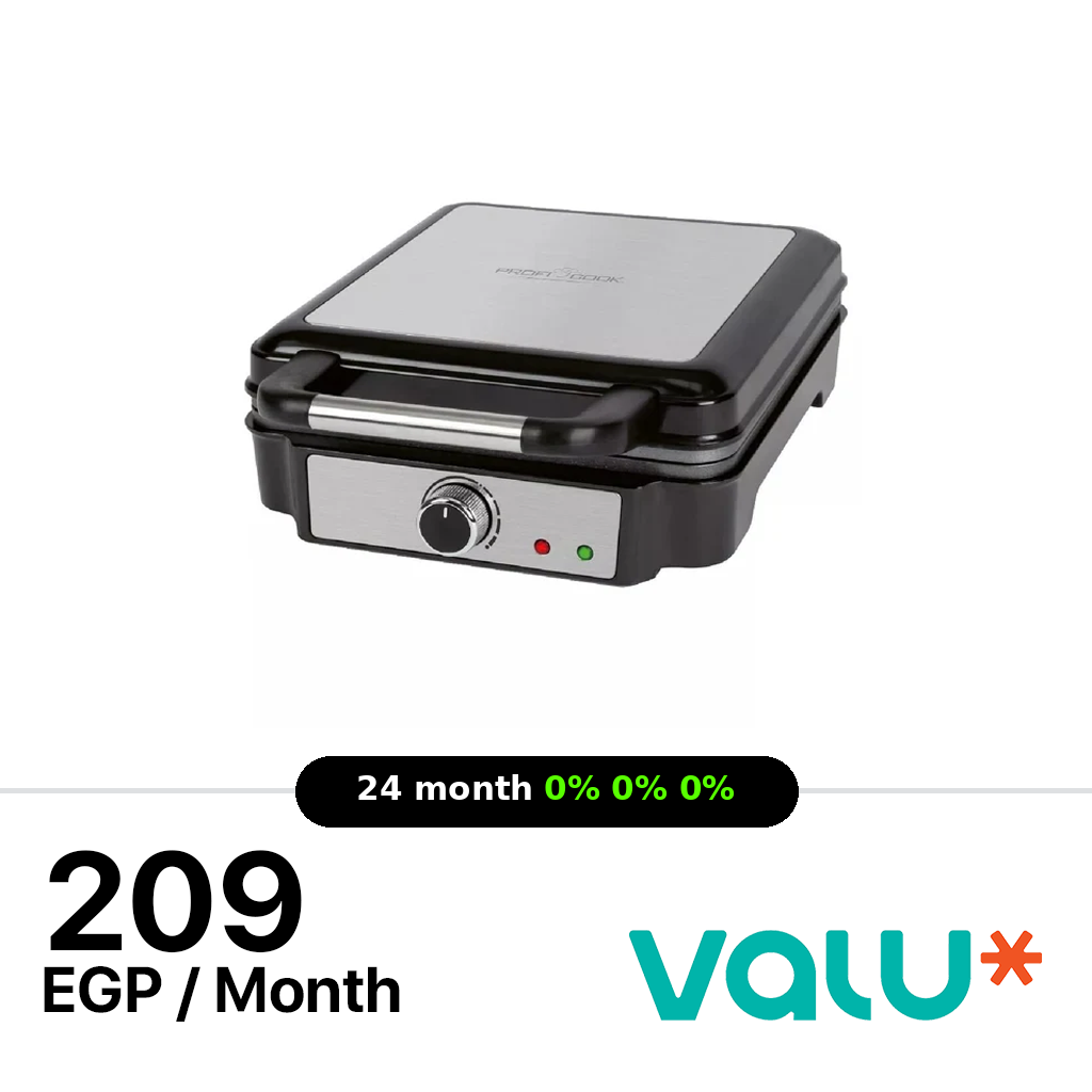 ProfiCook Waffle Maker 1200W - Black/Stainless Steel - PC-WA 1241