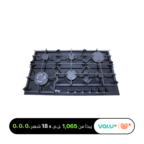 Purity Built-in Gas Hob 90 CM 6 Burners Heavy Duty Holders HPT904G