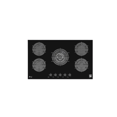 Purity Built In Gas Hob 5 Eyes Heavy Duty Grids 90 CM Glass Black HPT911G