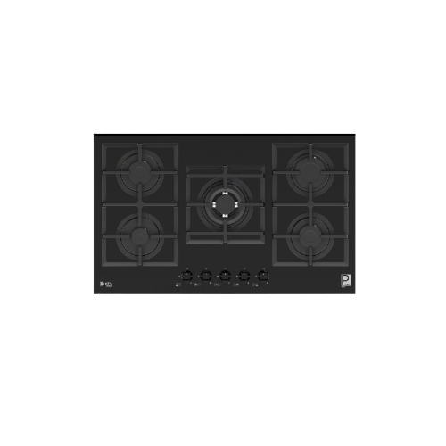 Purity Built In Gas Hob 5 Eyes Heavy Duty Grids 90 CM Glass Black HPT913G