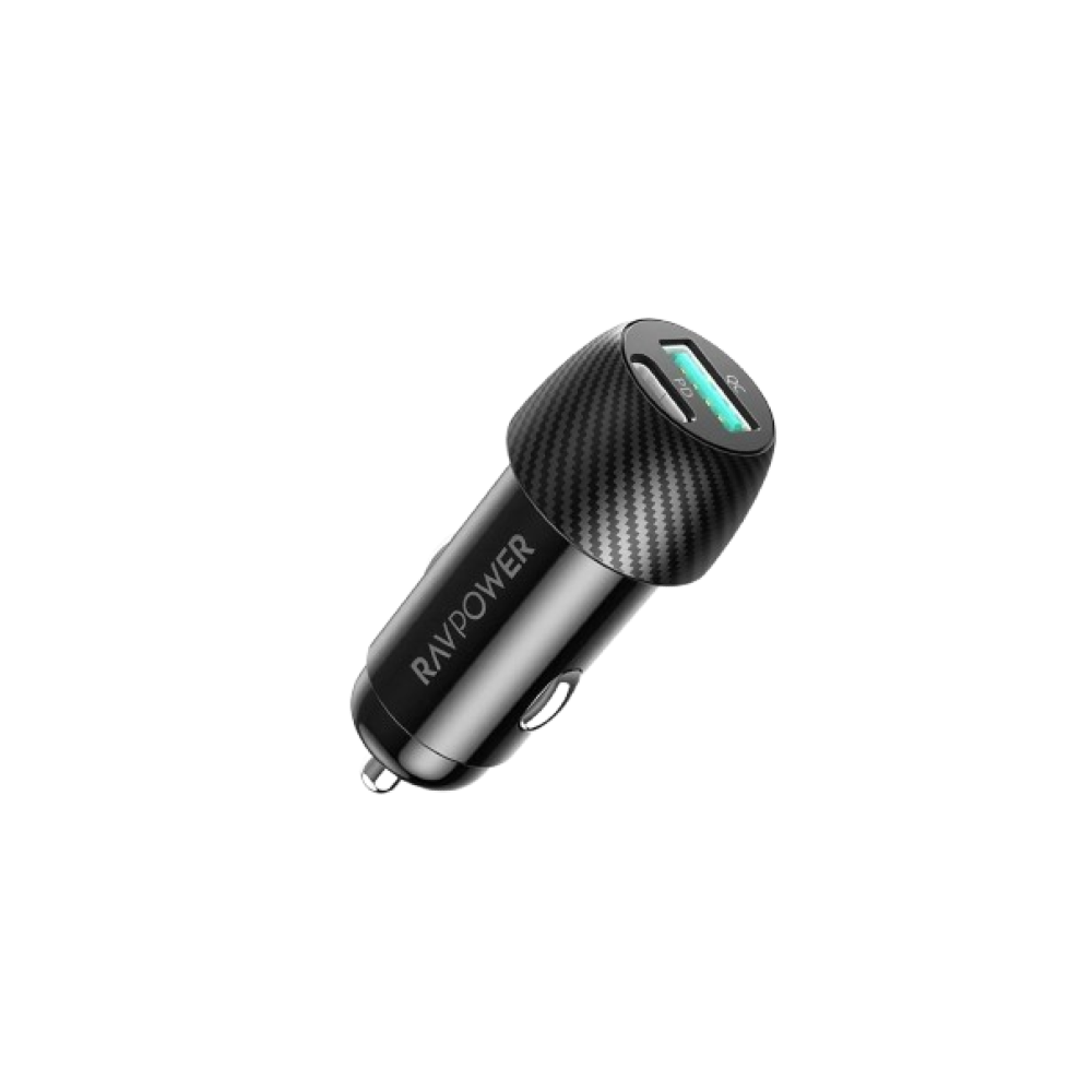 RAVPower 2-port Car Charger 20W PD - Black xprs