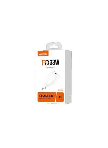 Recci RC60E PD+QC 33W Fast Wall Charger EU - White xprs 1