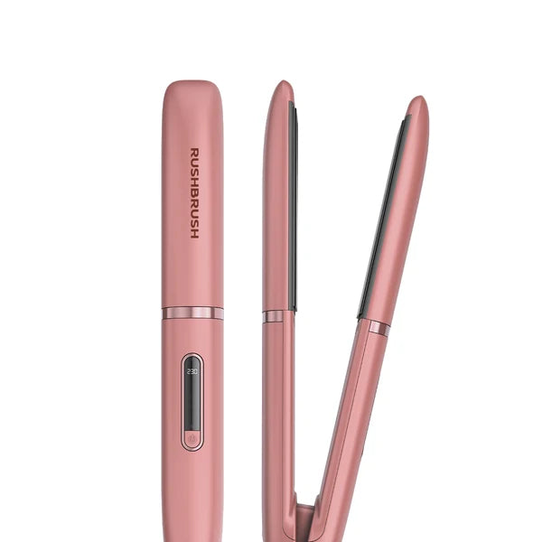 Rush Brush X1 Lite Straightener, PTC Heater for Fast Heat Up, Automatic Lock - Rose Gold