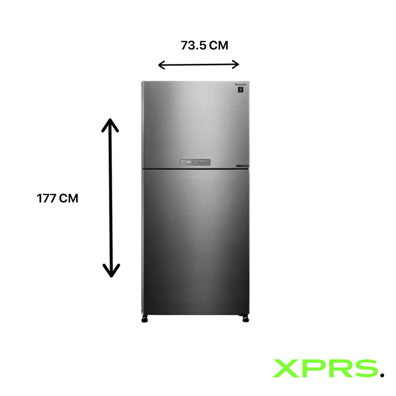 SHARP Fridge Inverter Digital No Frost 480 Liter Dark Stainless SJ-PV63G-DST dimensions 