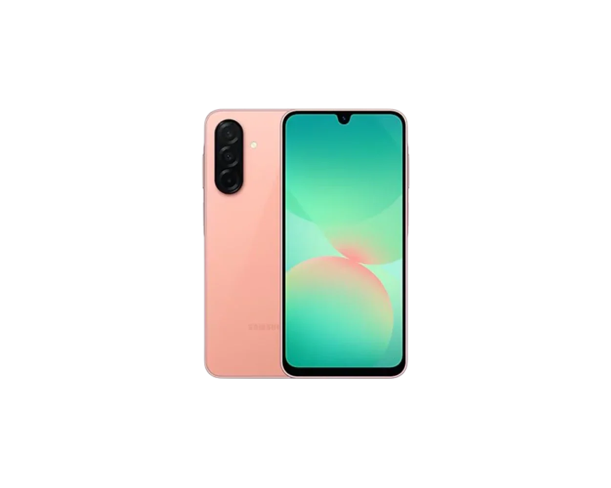 Samsung A26 pink front back view