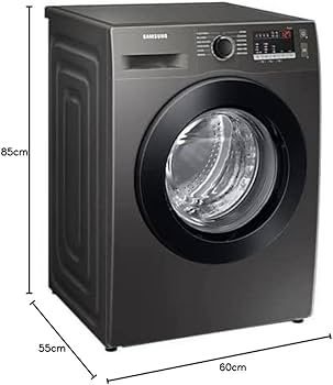 Samsung Front Load Washing Machine 8KG Full Automatic Inox WW80T4040CX1AS dimensions 