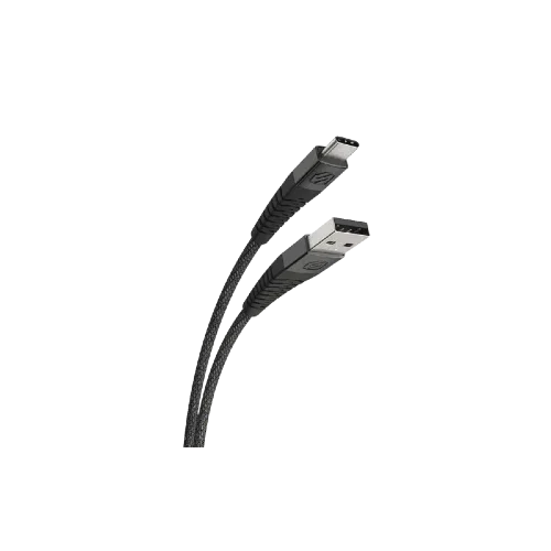 كابل سكوش للشحن ونقل البيانات سترايك لاين USB-A إلى USB-C مضفر 10 قدم (3 متر) - أسود