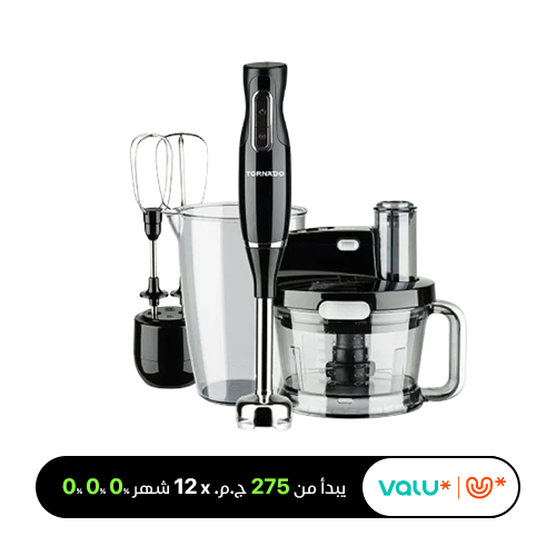 TORNADO Hand Blender 1000-Watt Food Processor Whisk Black THB-1000MK