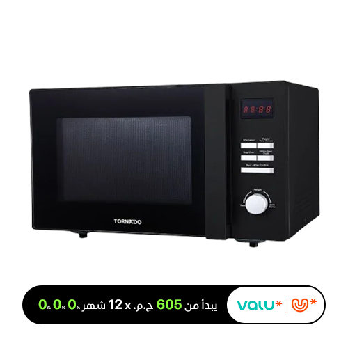 TORNADO Microwave Solo 25 Liter 900 Watt 8 Menus Black TMD-25SE-BK