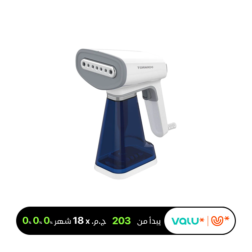 <tc>مكواة بخار محمولة تورنادو TST-HS1300، بقوة 1100 واط - أبيض وأزرق</tc>