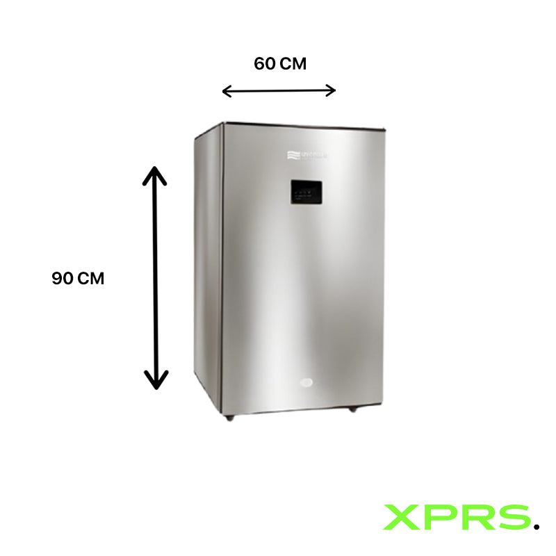 Unionaire Digital Defrost Mini Bar Refrigerator, 90 Liter, Silver - RS-090BG-DH dimensions 