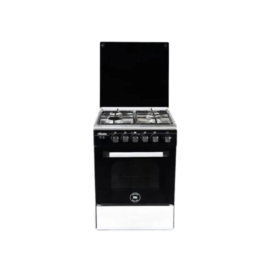 Unionaire GHUSTO Gas Cooker, 4 Burners, 60 * 60 cm, Fan, Stainless Steel - C66SSB-DC-427-SOF-GU-AL