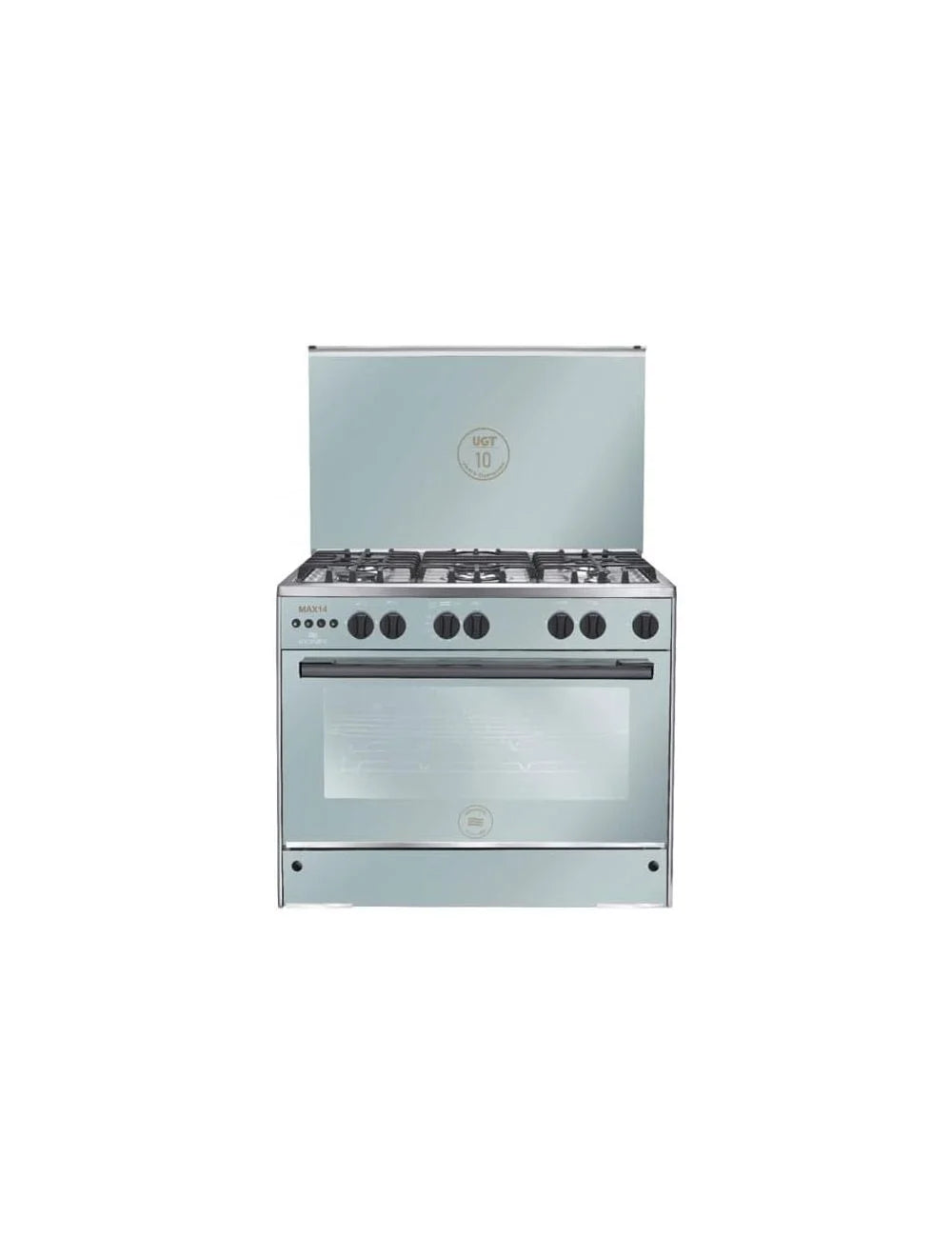 Unionaire Max Gas Cooker, 5 Burners, 60×80 cm, with Fan, Silver -C68SS-GC-447-IFDSO-2W-M14-AL