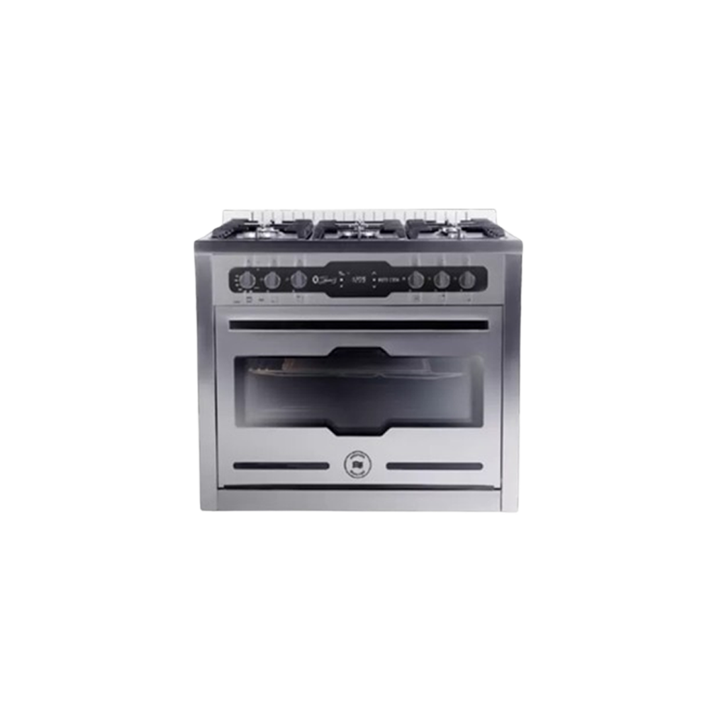 Unionaire O Signature 3 Gas Cooker – 5 Burners, 90×60 cm, 2 Fans and Full Safety, C69SS-GC-383-ICPSF-1CH-OS3-2W-AL