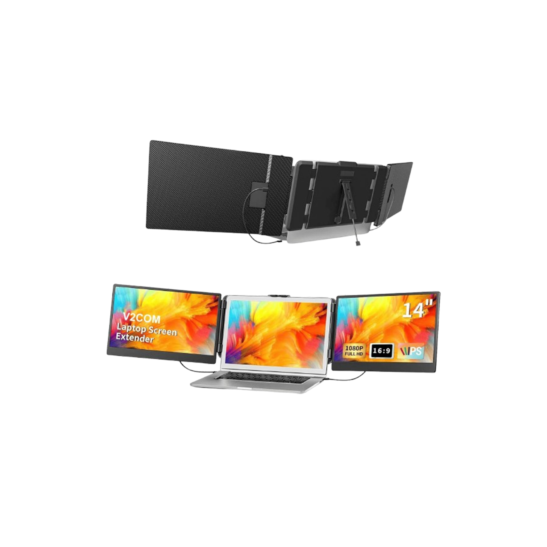 V2Com S2 14″ FHD 1080P Triple Portable Screen Extender