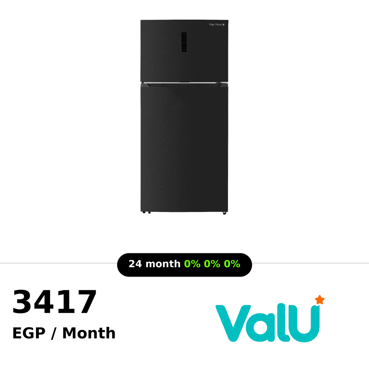 <tc>ثلاجة وايت ويل 640 لتر، بابان، تقنية العاكس الرقمي (Digital Inverter) - لون أسود - WR-6395 HB</tc>
