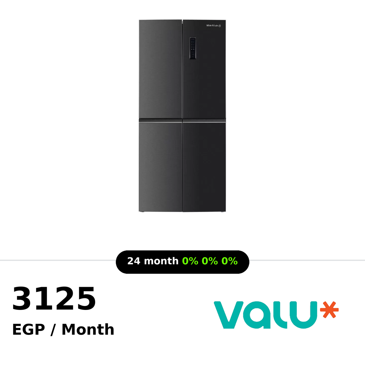 <tc>ثلاجة وايت ويل 415 لتر، 4 أبواب، تقنية العاكس الرقمي (Digital Inverter) - لون أسود - WR-6399AB INV</tc>