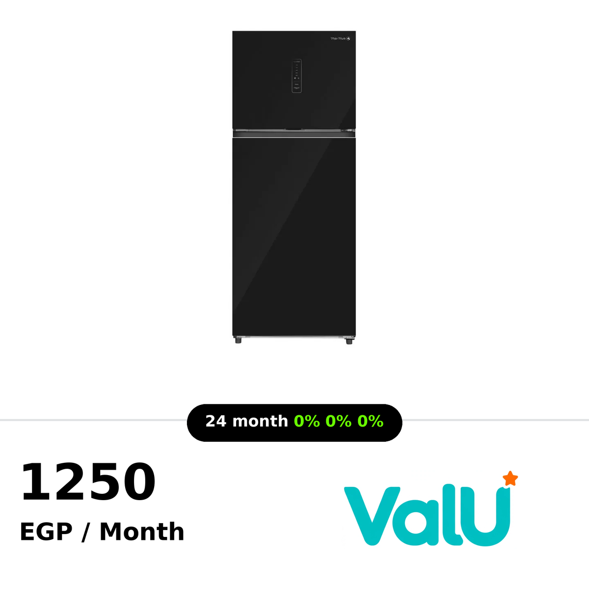 <tc>ثلاجة وايت ويل 430 لتر، بابان، تقنية العاكس الرقمي (Digital Inverter) - لون أسود زجاجي - WR-G4385HBV</tc>