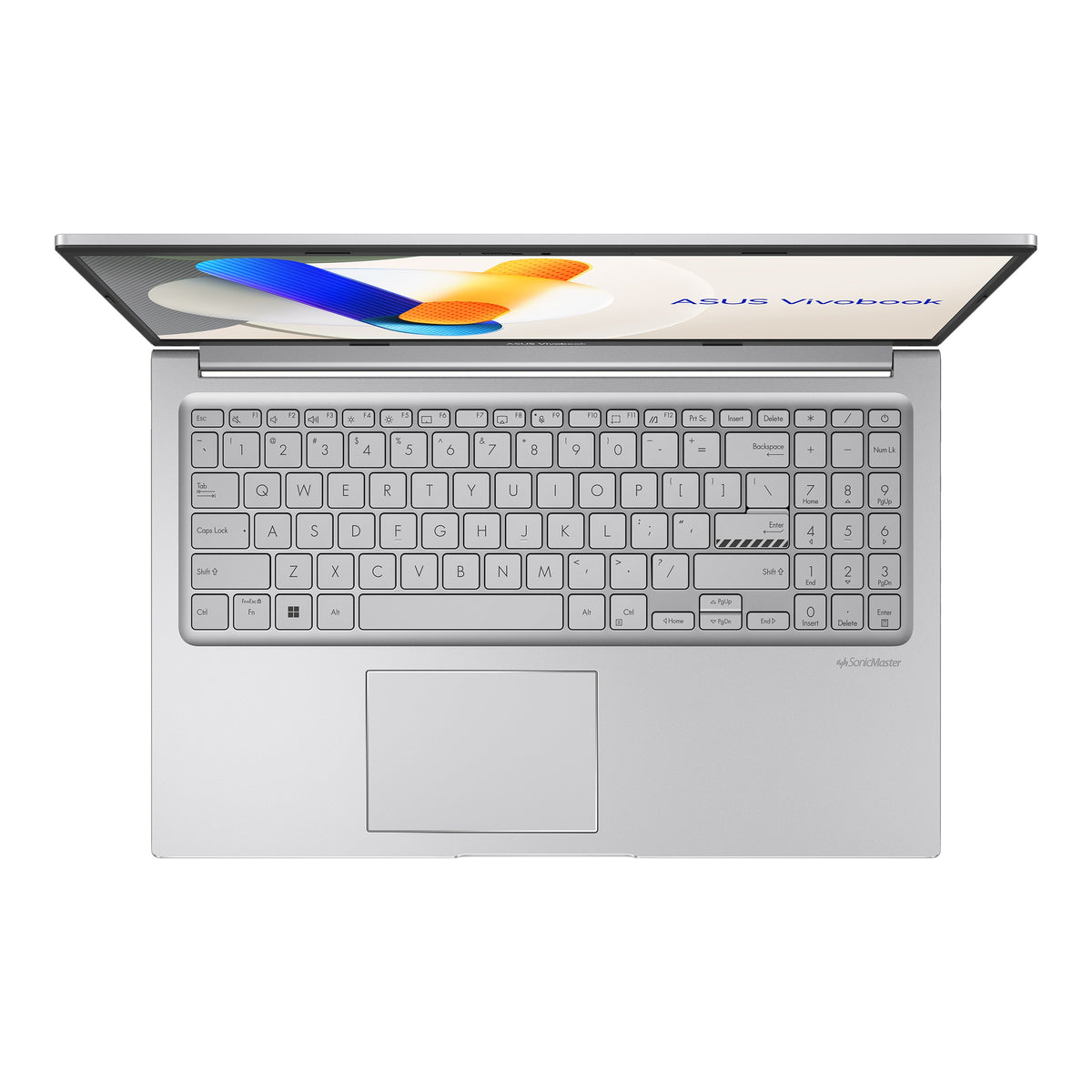 Top lid view of ASUS Vivobook 15 X1504MA Core 5 showing brand logo detail.