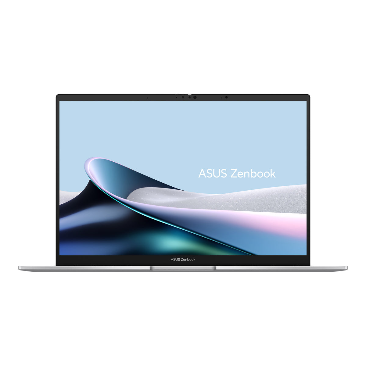 the screen display of the Asus Zenbook 14 Touch featuring the geometric Zenbook monogram.