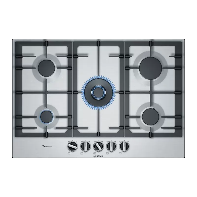 Bosch Built-In Gas Hob 5 Burner 75 cm Stainless Steel - PCQ7A5B90