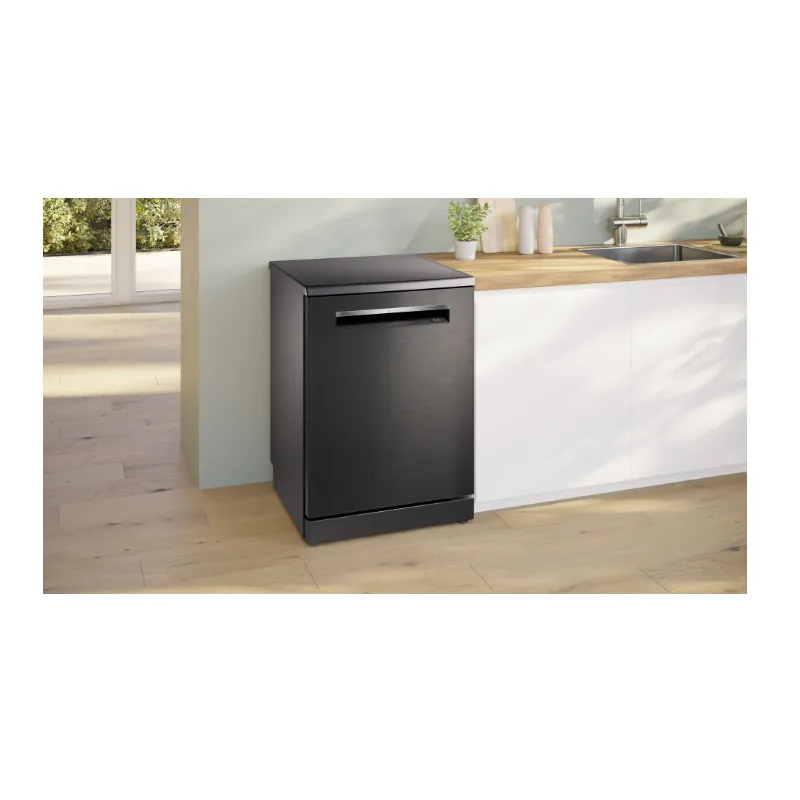 Bosch Series 6 Free-Standing Dishwasher 60 CM 14 Set Brushed Steel Anti-Fingerprint Inox Black - SMP6EMC00V