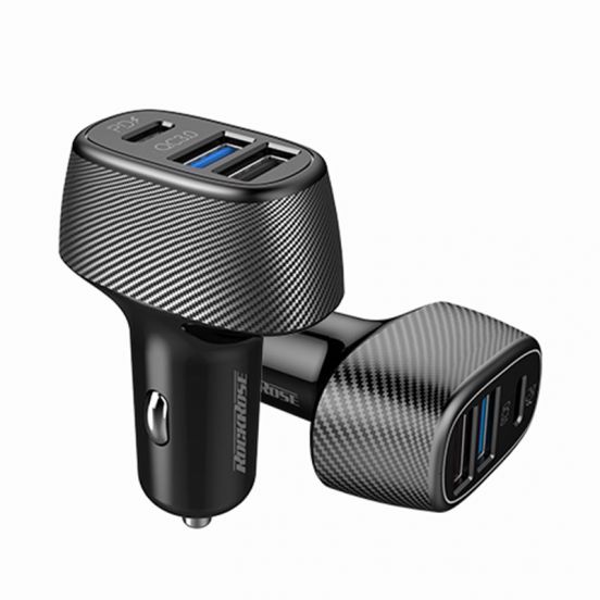 RockRose Safari PQ2 PD & QC 3.0 Car Charger 42W- Black