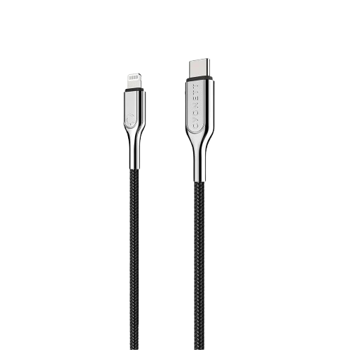 <tc>كابل Cygnett Armoured Lightning إلى USB-C - 1 متر، شحن سريع، تصميم مصفح متين - أسود</tc>