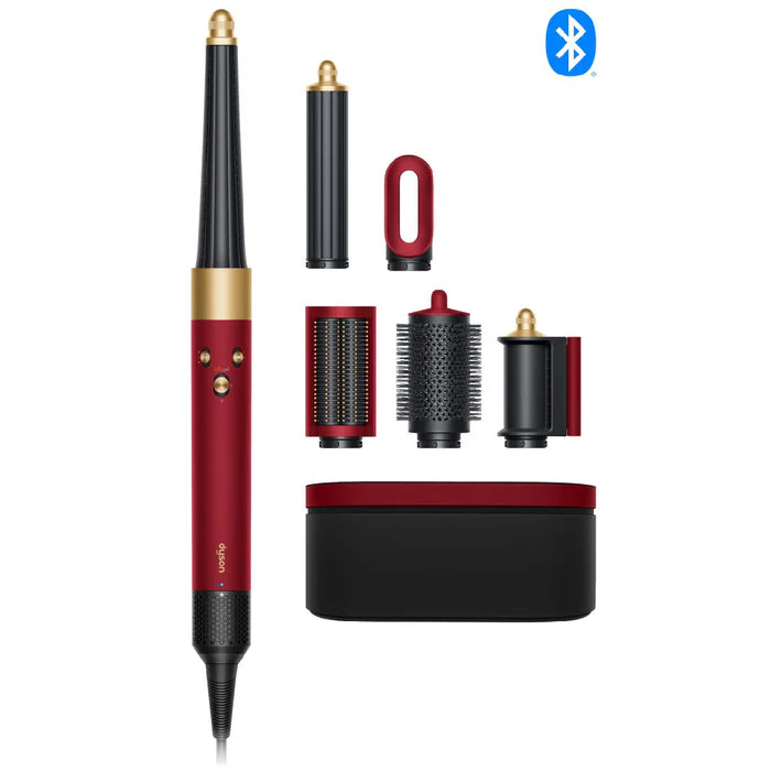 the smart Dyson Airwrap i.d. Multi-Styler and Dryer Straight+Wavy Red Velvet and Gold at XPRS.