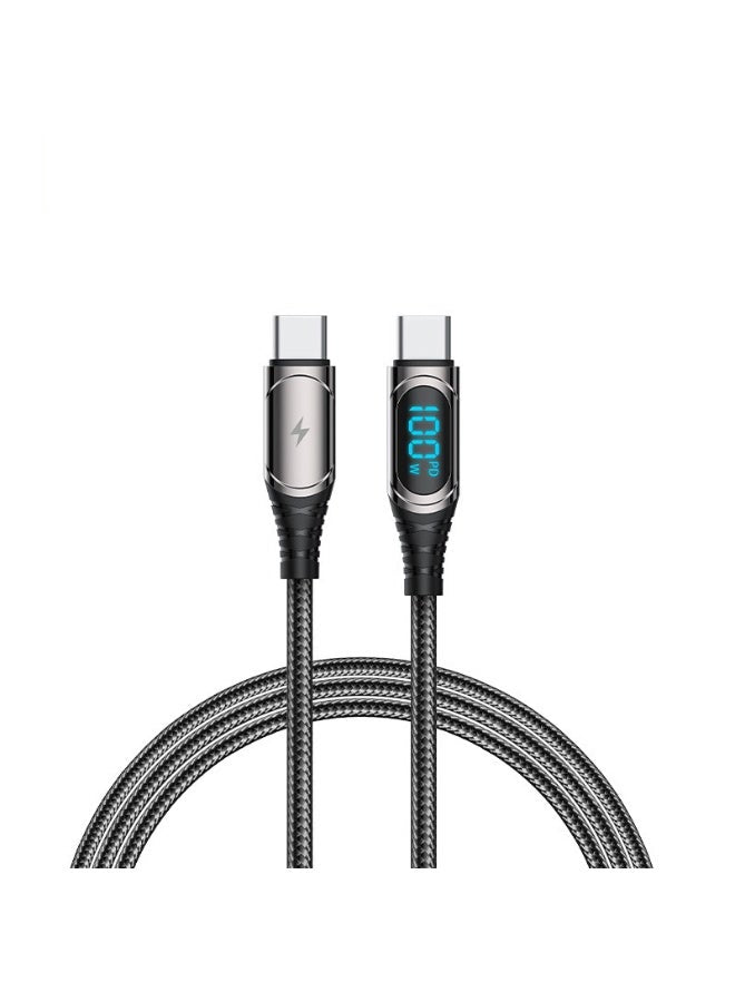 Recci RTC-P21CC GHOST LED Data Type-C to Type-C Cable PD 100W (1.2M) - Black